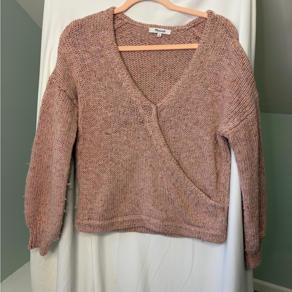 Madewell Women's Blush V-Neck Sweater size small